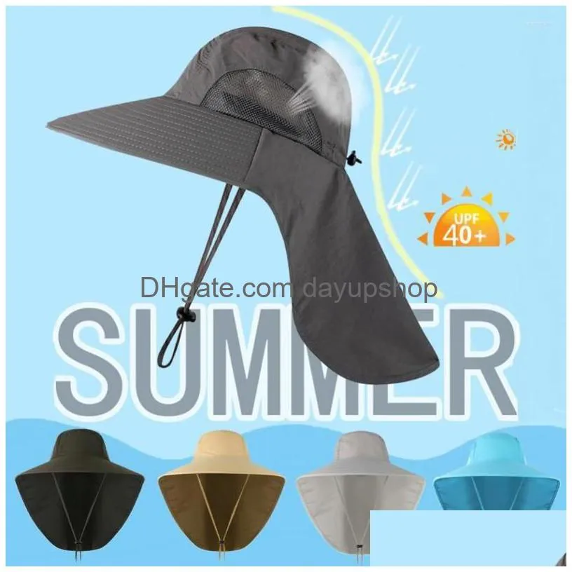 wide brim hats cap uv protection unisex sun hat discounts ! cap2 summer outdoor fishing climbing with neck flap