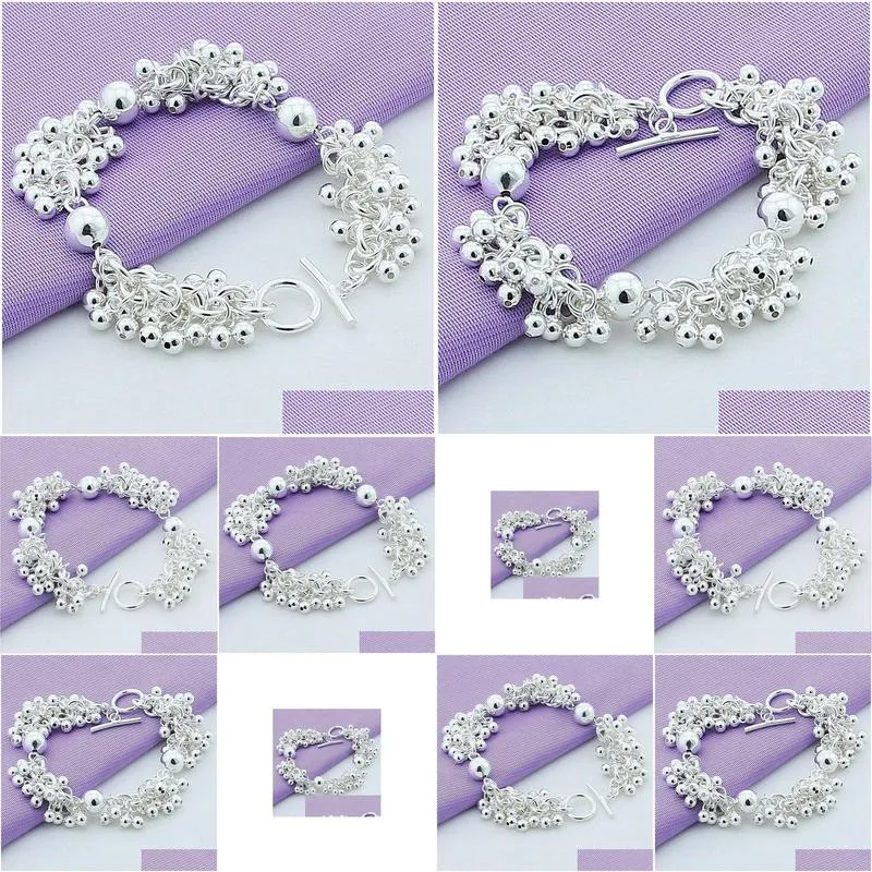 silver grapes more beads charm bracelets jewelry for fashion women wedding engagement gift