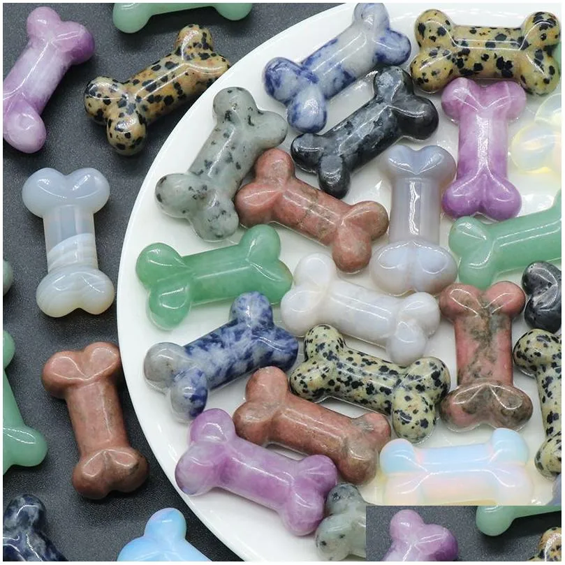 Wholesale Natural Crystal Mini Bones Mix Material Crystals Craft Hand Made Gemstone Carving For Decoration And Gifts