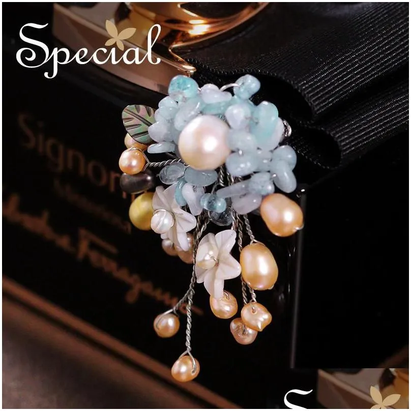 pins, brooches special brand fashion natural pearls pins for dresses flower wedding bouquet jewelry gifts women s1607b