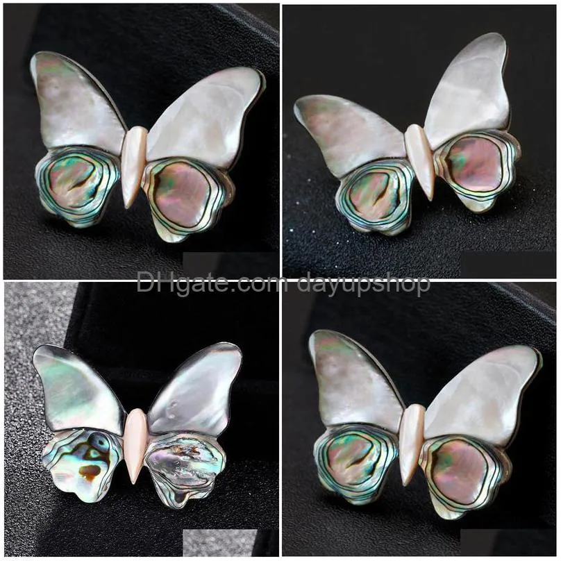 pins, brooches kawaii cute natural shell butterfly for women and men elegant insects banquet weddings brooch christmas gifts