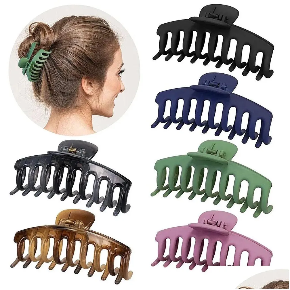 Hair Claw Clips 4 Inch Nonslip Large Crab Hairpins for Women Thin Hair Accessories Barrette Girls Gifts-Air