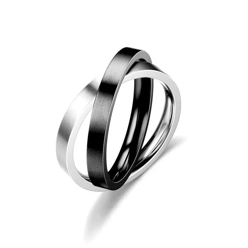cluster rings 3mm stainless steel men and women rotating ring decompression non-fading couple female titanium double