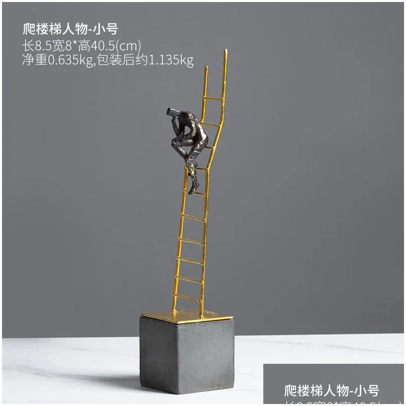 decorative objects figurines climbing character ornaments home decoration accessories abstract thinker statue living room modern art