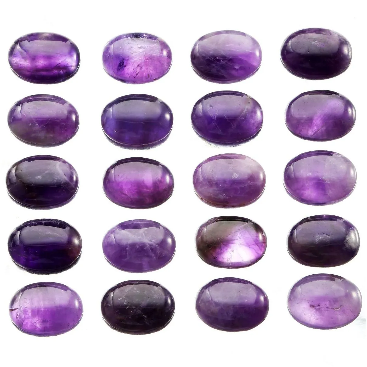Natural Amethyst Oval Flat Back Gemstone Cabochons Healing Chakra Crystal Stone Bead Cab Covers No Hole for Jewelry Craft Making