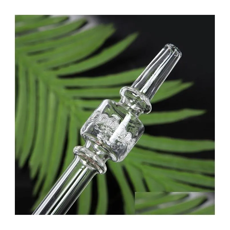 6.0 inch glass straw nail mini nectar collector smoking accessories thick clear glass honeycomb filter tips pyrex oil burner pipe tobacco hand