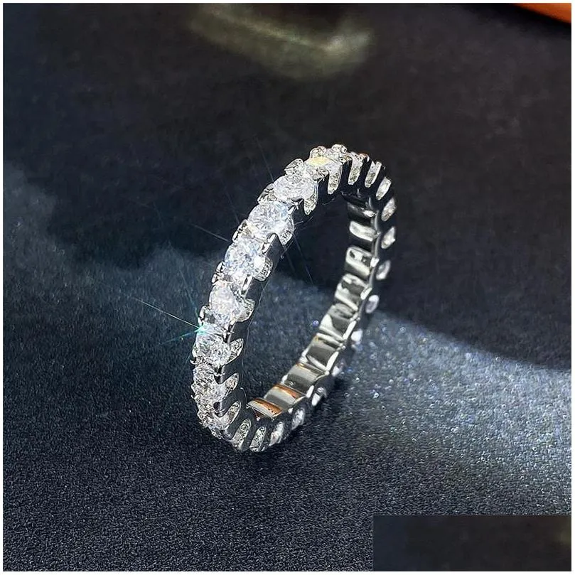 wedding rings huitan luxury promise for women bands finger accessories full cubic zirconia trendy jewelry dropwedding brit22