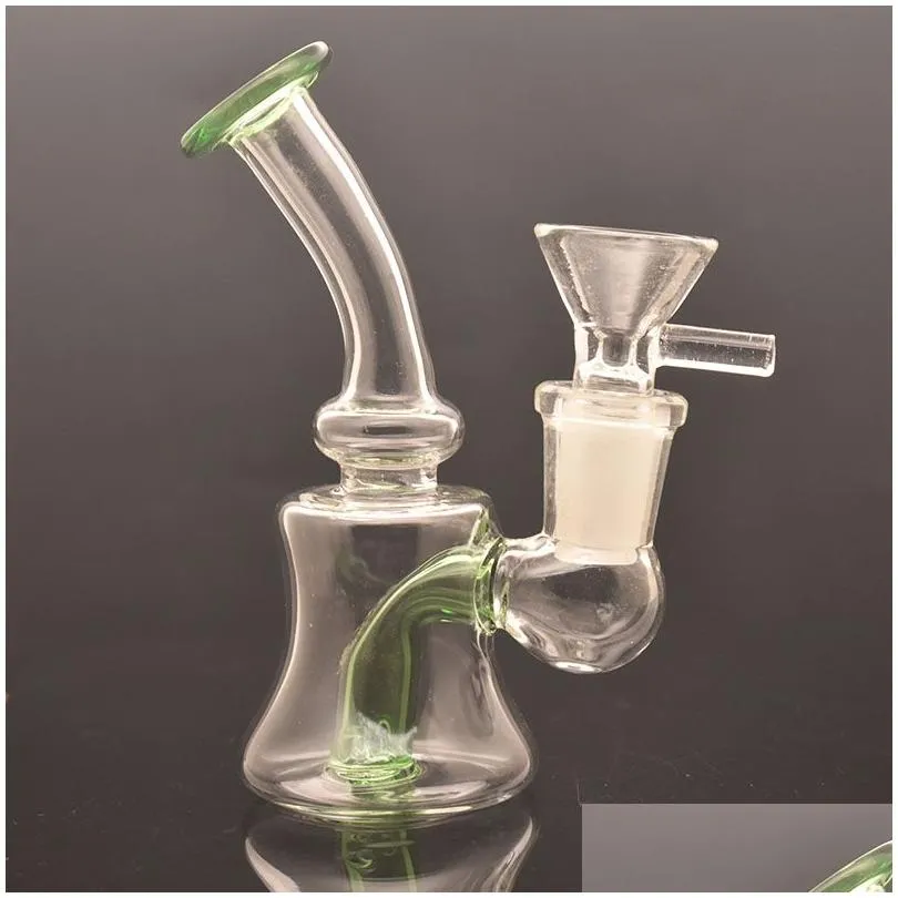 wholesale colorful hookahs glass water bong perc percolator 14mm joint recycler water pipes mini oil rigs small dab rig with bowl