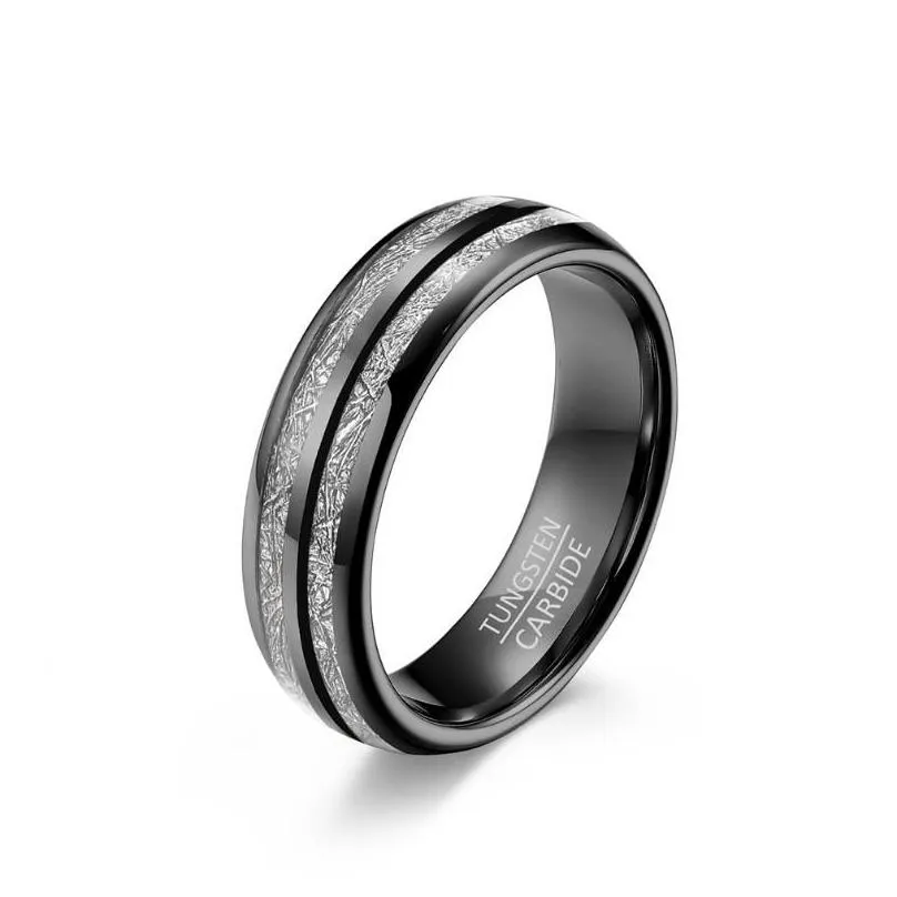 wedding rings 6/8mm tungsten carbide ring for men women band inlaid silk polished shiny comfort fit couple