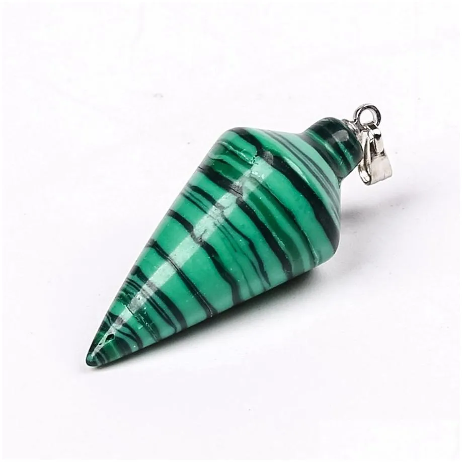 Wholesale Fashionable Natural Malachite Charm Pendant Natural Crystals Healing Gemstones Jewelry Pendant