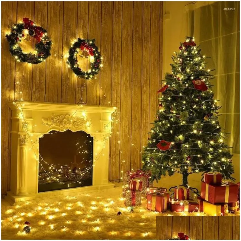 Strings 10-100M Christmas Lights Decorations Outdoor 8 Modes Garland Fairy String Light For Tree Wedding Party Holiday Decor