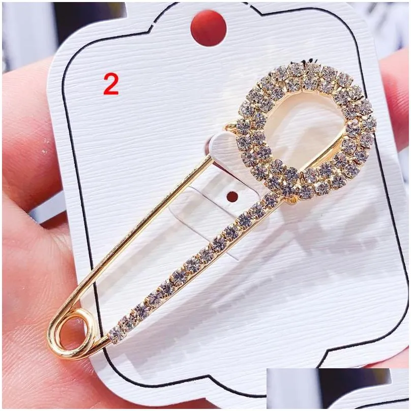 pins, brooches rhinestone brooch decorative pin women sweater cardigan shawl clothes decor hsj88