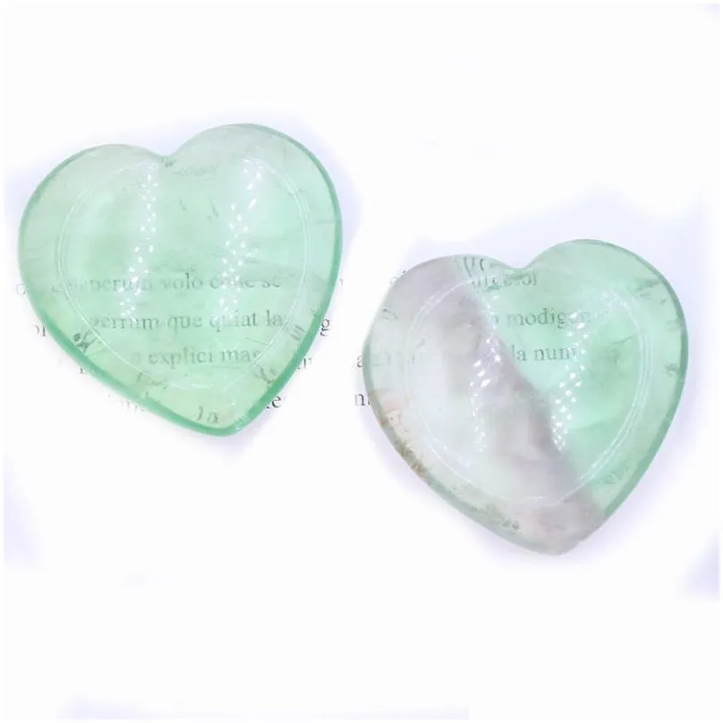 40mm Loose Heart Healing Stone Love Pocket Palm Crystal Worry Stone for Anxiety Reiki Balancing Rocks Gemstone Farmhouse Kitchen Home