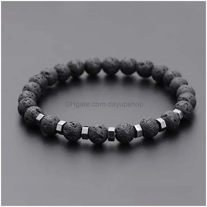 natural lava stone strands charm bracelets handmade beaded for men women yoga sports party club jewelry3822935