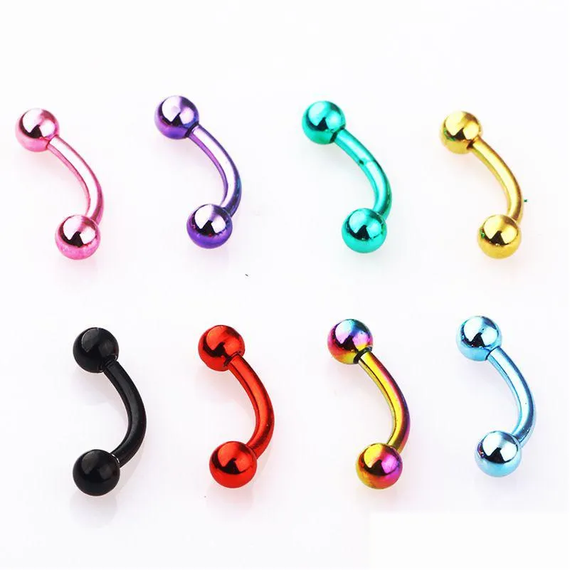 multicolor tragus helix bar 3mm ball stainless steel labret lip bar rings stud cartilage ear piercing body jewelry