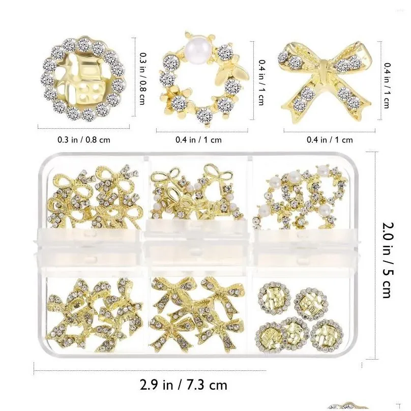 Nail Art Decorations 30 Pcs Stickers Decor Manicure Decors Delicate Charms Rhinestones Shiny Alloy Accessories