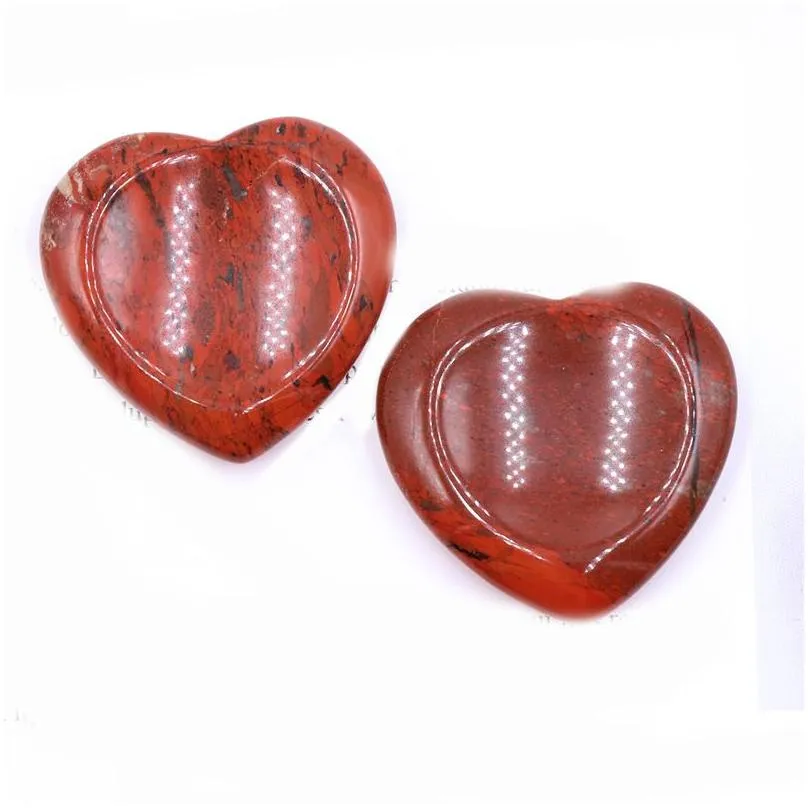 40mm Loose Heart Healing Stone Love Pocket Palm Crystal Worry Stone for Anxiety Reiki Balancing Rocks Gemstone Farmhouse Kitchen Home