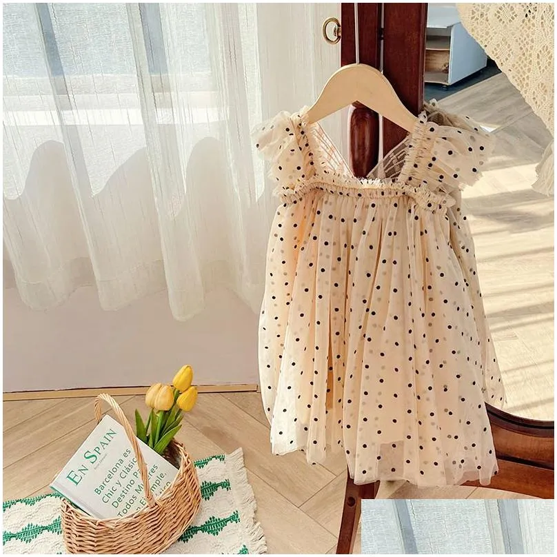 cute girls clothing dresses sleeveless summer back with butterfly dress 100% cotton girl kids elegant 5 colors