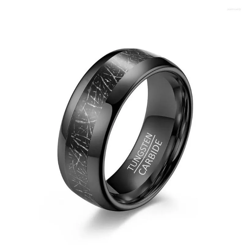 wedding rings 4mm 6mm 8mm tungsten steel inlaid with black silk ring couples get married and propose marriage men women ring.