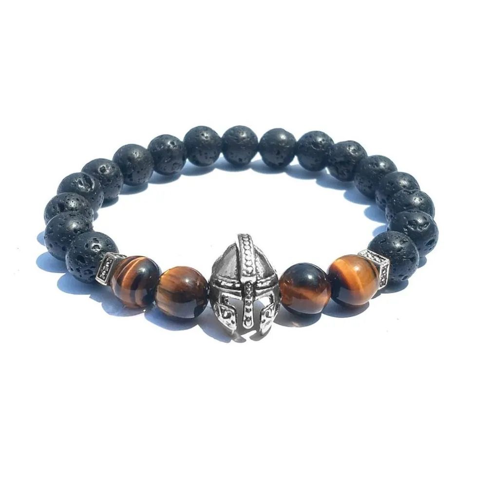 crystal strands Stone beaded Bracelet Women,7 Chakra Natural Tiger Eye Beads Volcanic Lava Elastic Bangle Buddha Jewelry Charm Aromatherapy Essential