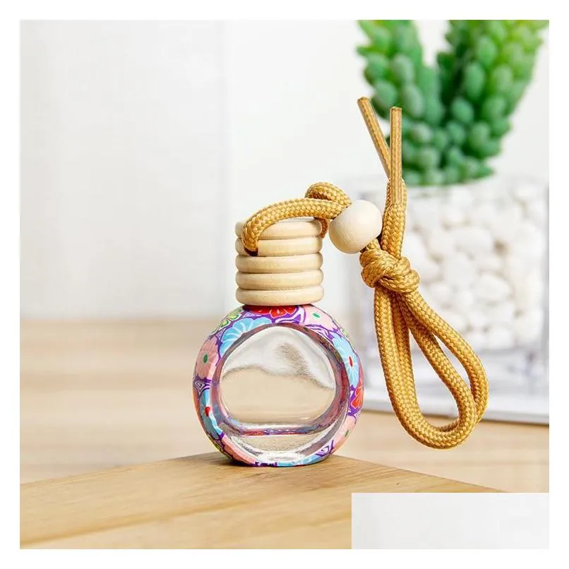 Car Perfume Bottle Pendant Perfumes Ornament Air Freshener For  Oils Diffuser Fragrance Empty Glass Bottle C1125