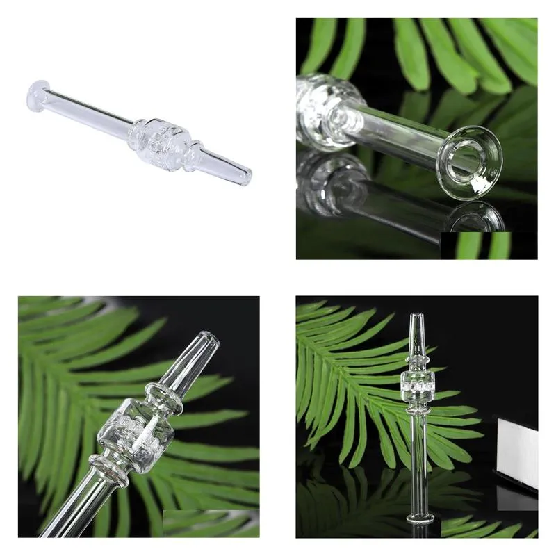 6.0 inch glass straw nail mini nectar collector smoking accessories thick clear glass honeycomb filter tips pyrex oil burner pipe tobacco hand