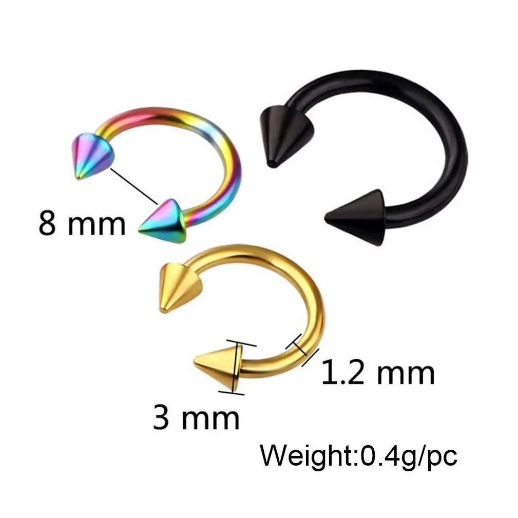 16g horseshoe ring piercing surgical steel 316l titanium septum ear nose lip tragus body jewelry