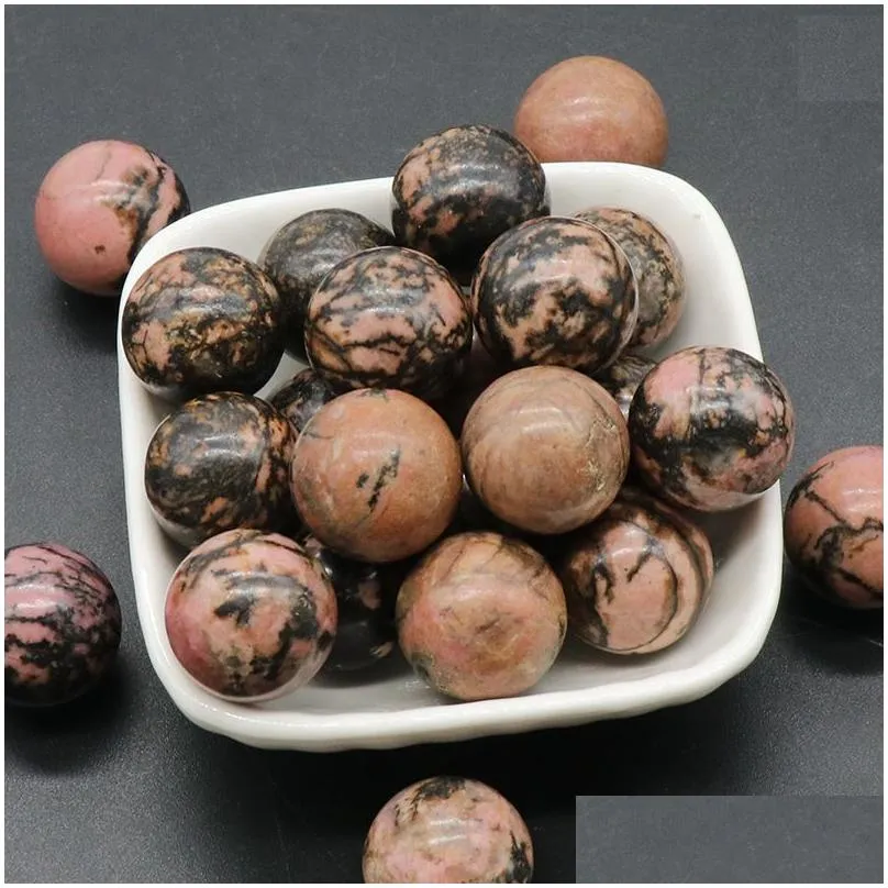 Natural 20mm Non-porous-ball No Holes Undrilled Chakra Gemstone Sphere Collection Healing Reiki Decor Rhodochorite Stone Balls Beads