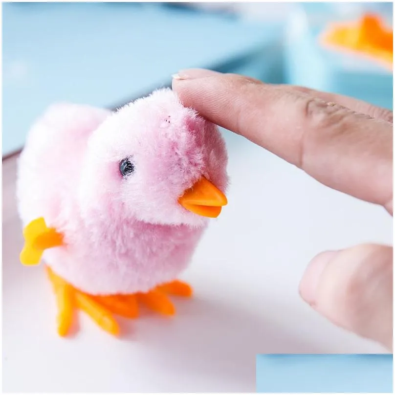  lovely chicken kids toy toddler wind-up plush chick walking toys clockwork developmental gift