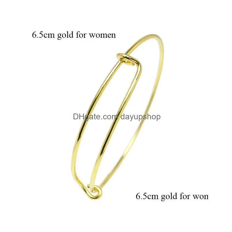 selling silver gold tone expandable wire bangle bracelet for beading or charm bracelets bangle 100 pieceslot whole95101141387858