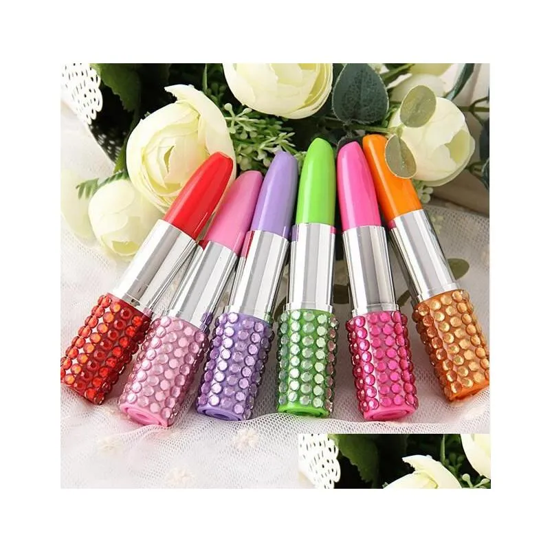 wholesale Student Cute Creative Lipstick Plastic Novelty Ballpoint Pen Kawaii Roller Ball Pens For Kids Writing Gift Korean Stationery