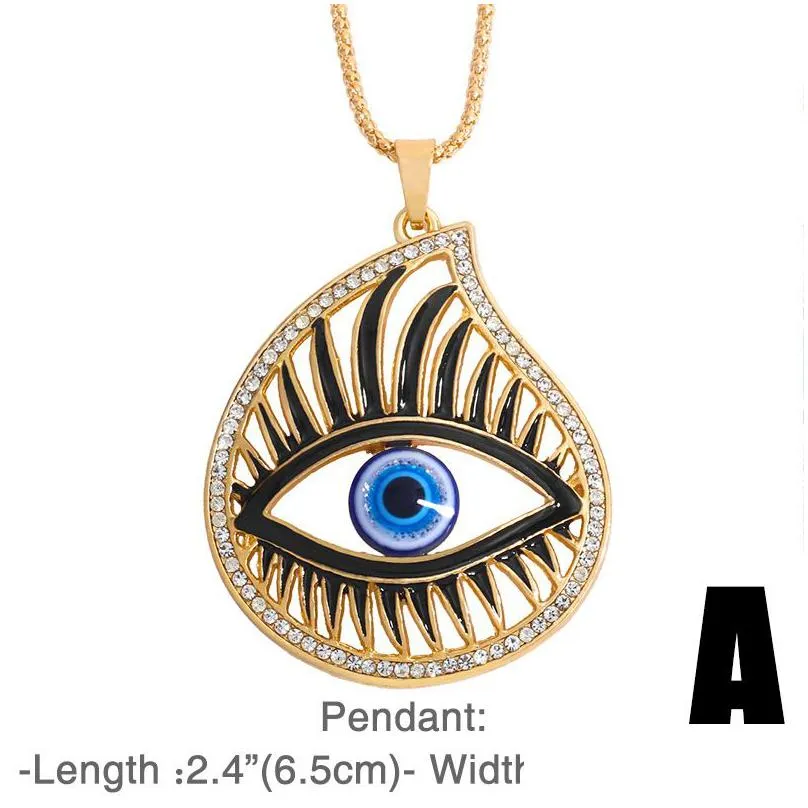 bohemian vintage turkish evil blue eye pendant necklaces fashion clavicle chain statement long necklace women jewelry femme collares