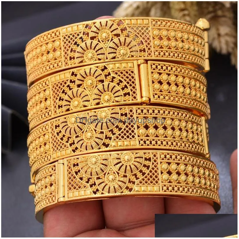 bangle luxury 24k dubai gold color bangles for women wedding bridal banglesbracelet gifts4496331