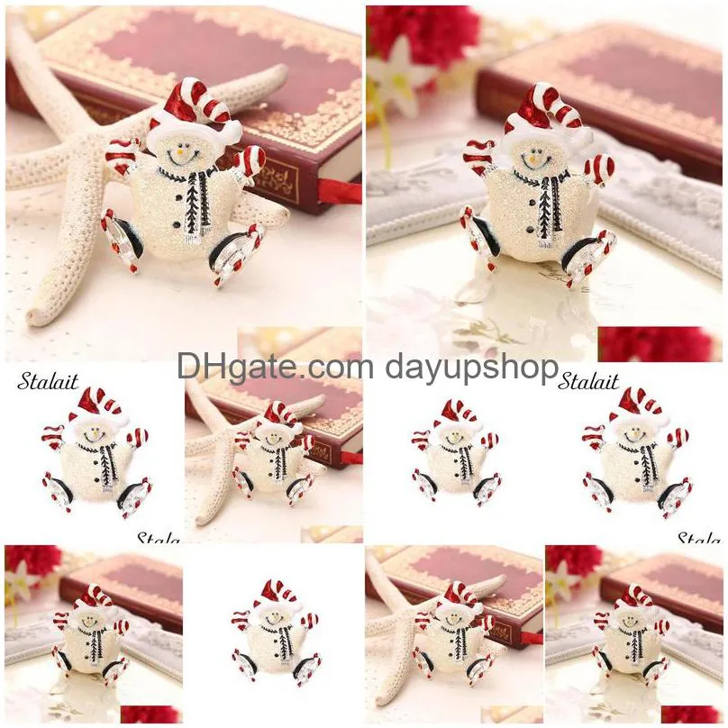 pins, brooches red white enamel happy snowman skiing brooch pins smile color alloy cartoon for women girl christmas gift