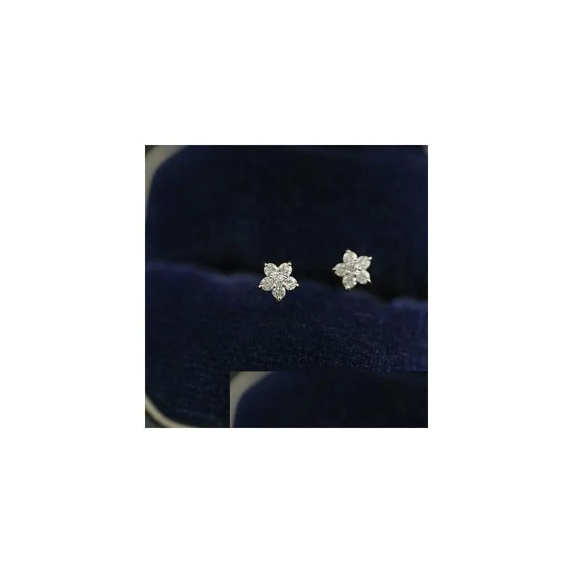 silver plated crystal five-pointed star dangle earrings women simple fashion wedding jewelry accessories