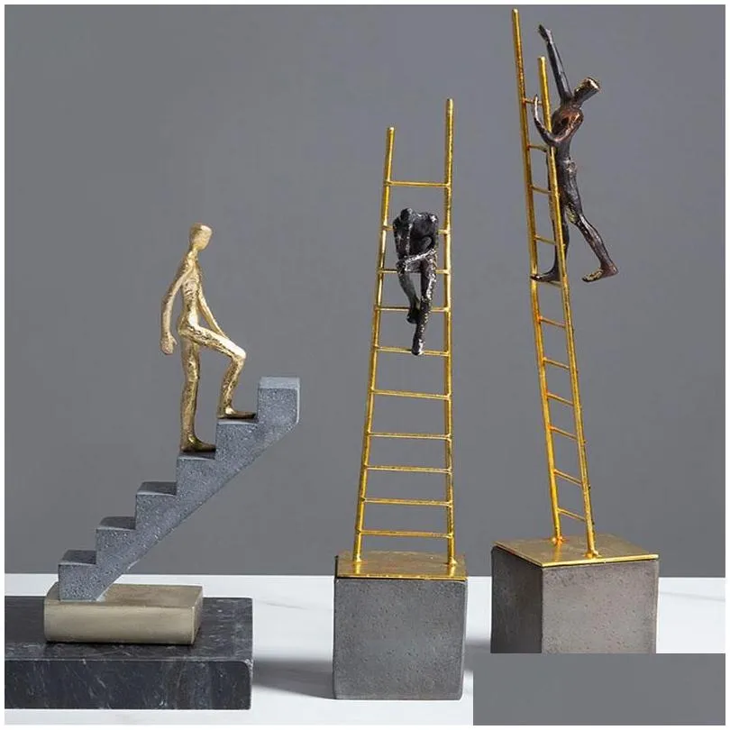 decorative objects figurines climbing character ornaments home decoration accessories abstract thinker statue living room modern art