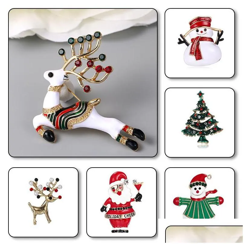 pins, brooches christmas pins cute santa claus hat gloves bells socks donuts candy enamel pin badges brooch for women jewelry gift