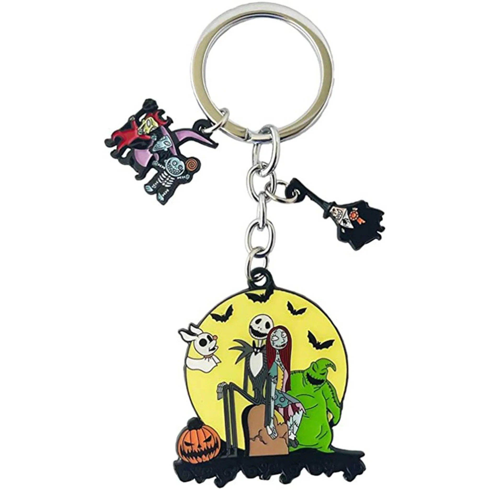 Anime halloween christmas horror ghost character Drip Oil Metal Ball Bell Keychain key ring accesssory