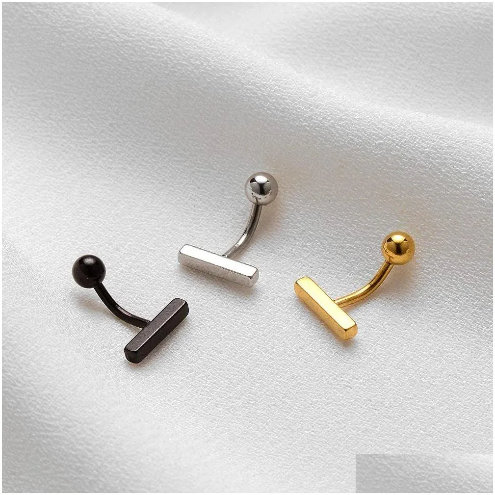 new small belly button rings stainless steel dainty nombril ombligo bar navel ring for women men body piercing jewelry