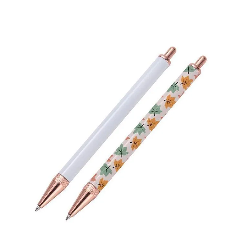 wholesale Sublimation Ballpoint Pens Blank Heat Transfer White Zinc Alloy Material Customized Pen School Office Supplies Z11