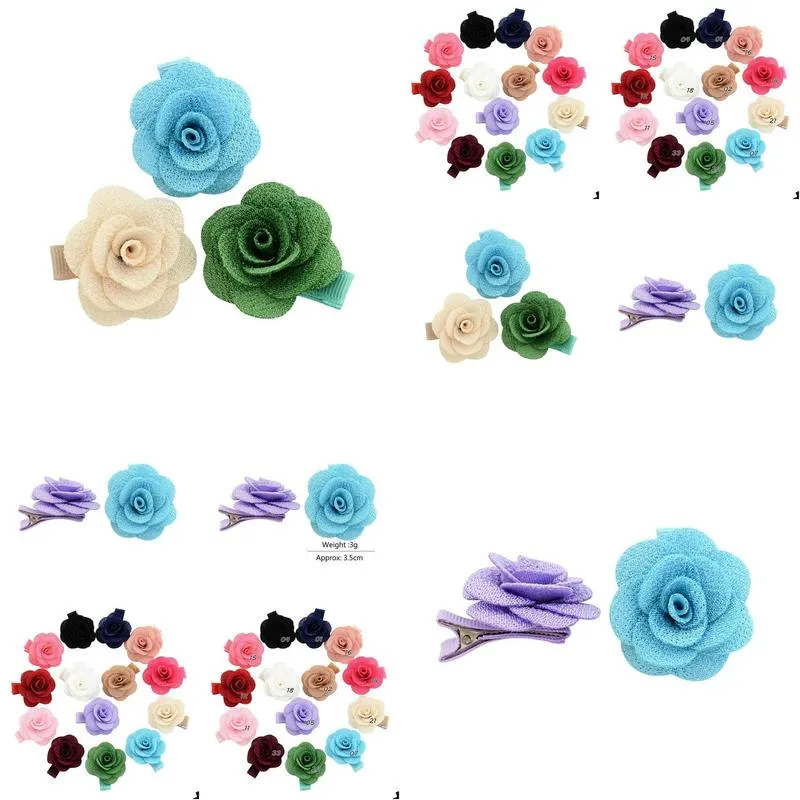 rose hair clips cute barrettes hairpin multicolor clips for kids baby girls hair clip flower headwear hair accessories