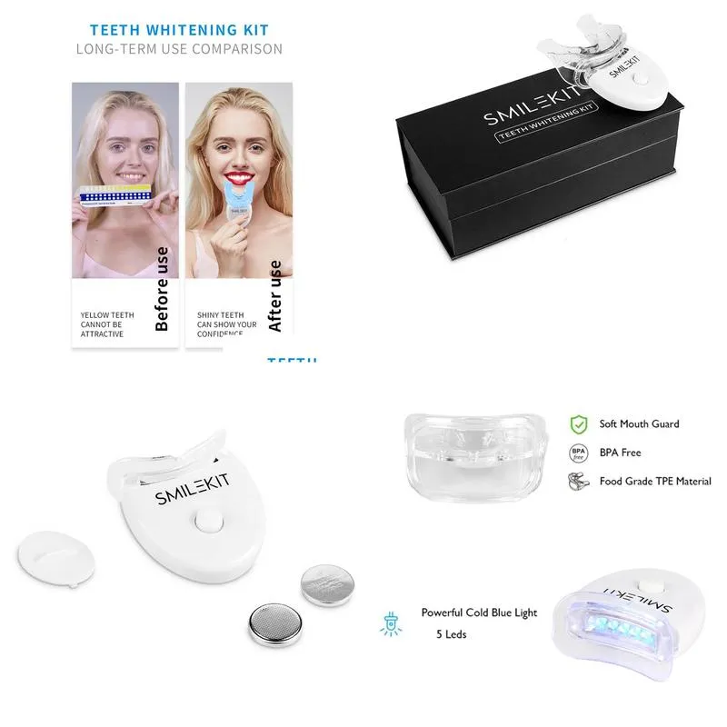 teeth whitening kit with led blue light accelerator dental whitener 100sets