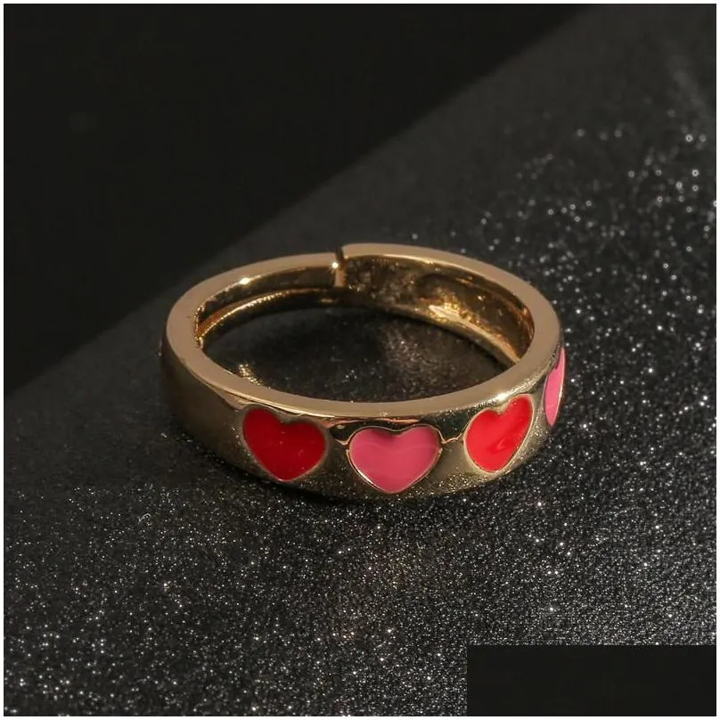 wedding rings 8 colors fashion jewelry enamel love ring small  engagement party friend gift