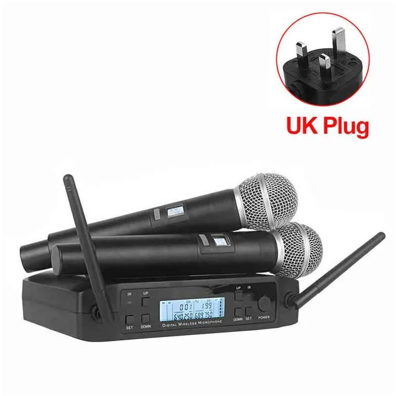 Wireless Microphone For  UHF 600-635MHz Professional Handheld Mic for Karaoke Church Show Meeting Studio Recording GLXD4 W220314