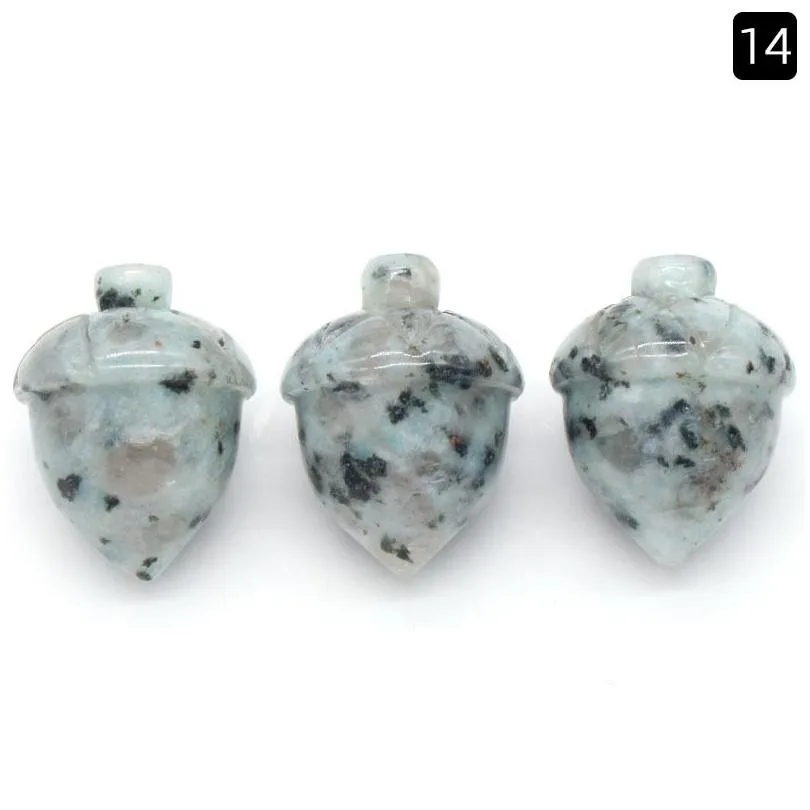 Natural Shape Acorn Gemstone Decorative Hand Carved Healing Obsidian Hazelnut Stone For Home Decoration Gift