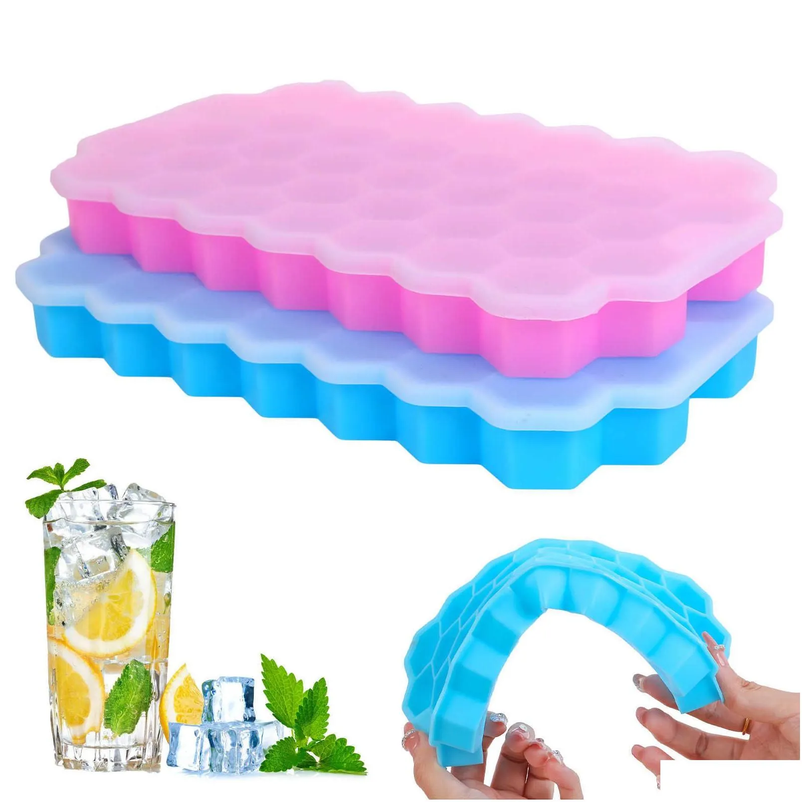  37 cavity cube maker silicones ice mould honeycomb ice cube tray magnum silicone mold forms food grade mold for whiskey cocktail