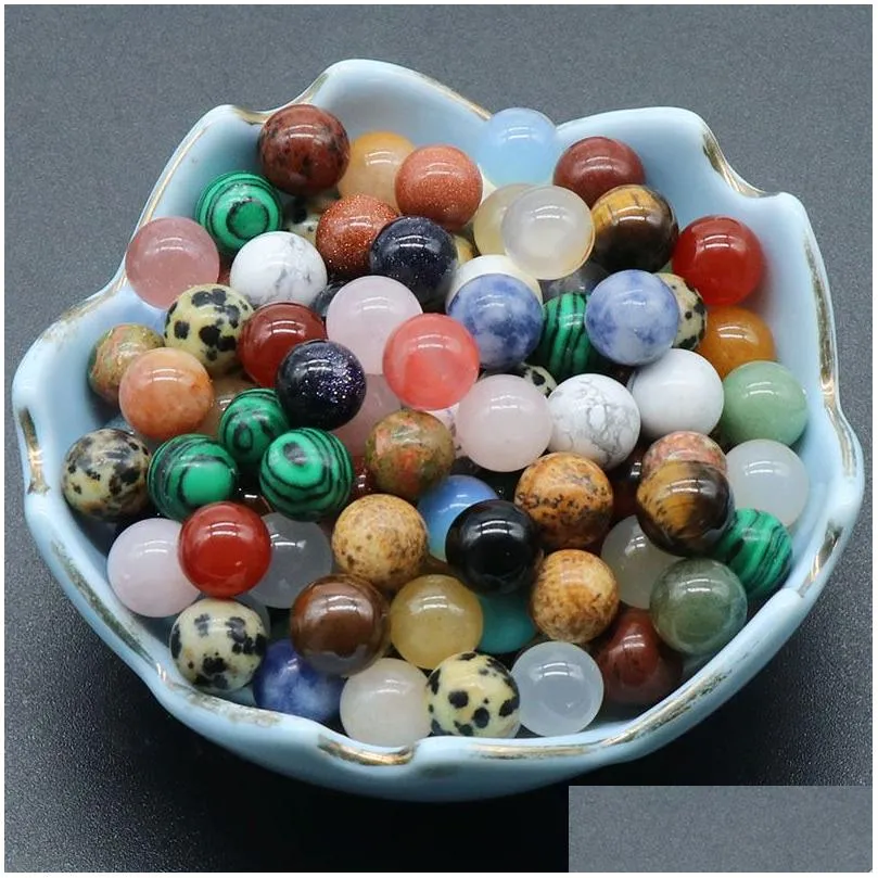 Natural 8/10/16/18/20mm Non-porous-ball No Holes Undrilled Chakra Crystal Gemstone Sphere Collection Healing Reiki Decor Stone Balls