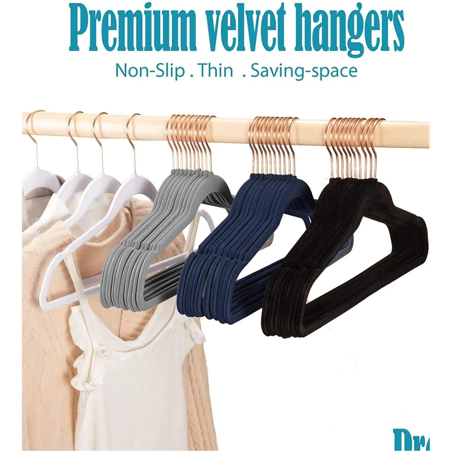20%off Velvet Hangers 50 pieces/Pack Felt Hangers Non Slip for Clothing