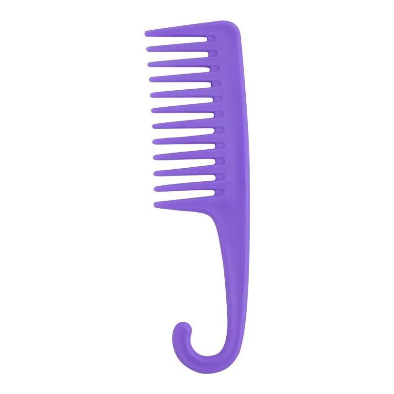 New wide tooth curved hook comb plastic large tooth comb can hook large wave curling hair perm comb