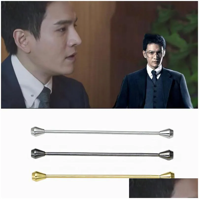 pins, brooches obn copper metal shirt collar bar pin cone needle shaped classic tie clasp casual business mens jewelry